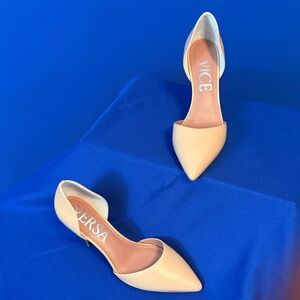 VERSA Nude Pointed-Toe D'Orsay Heels for Women